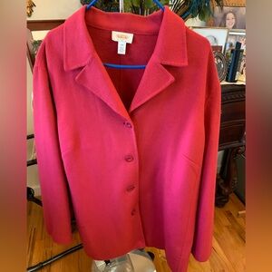 Talbots Vibrant Pink Wool Jacket